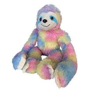 Walmart Rainbow Sloth Plush Stuffed Animal Pastel Multi-color Fuzzy Toy